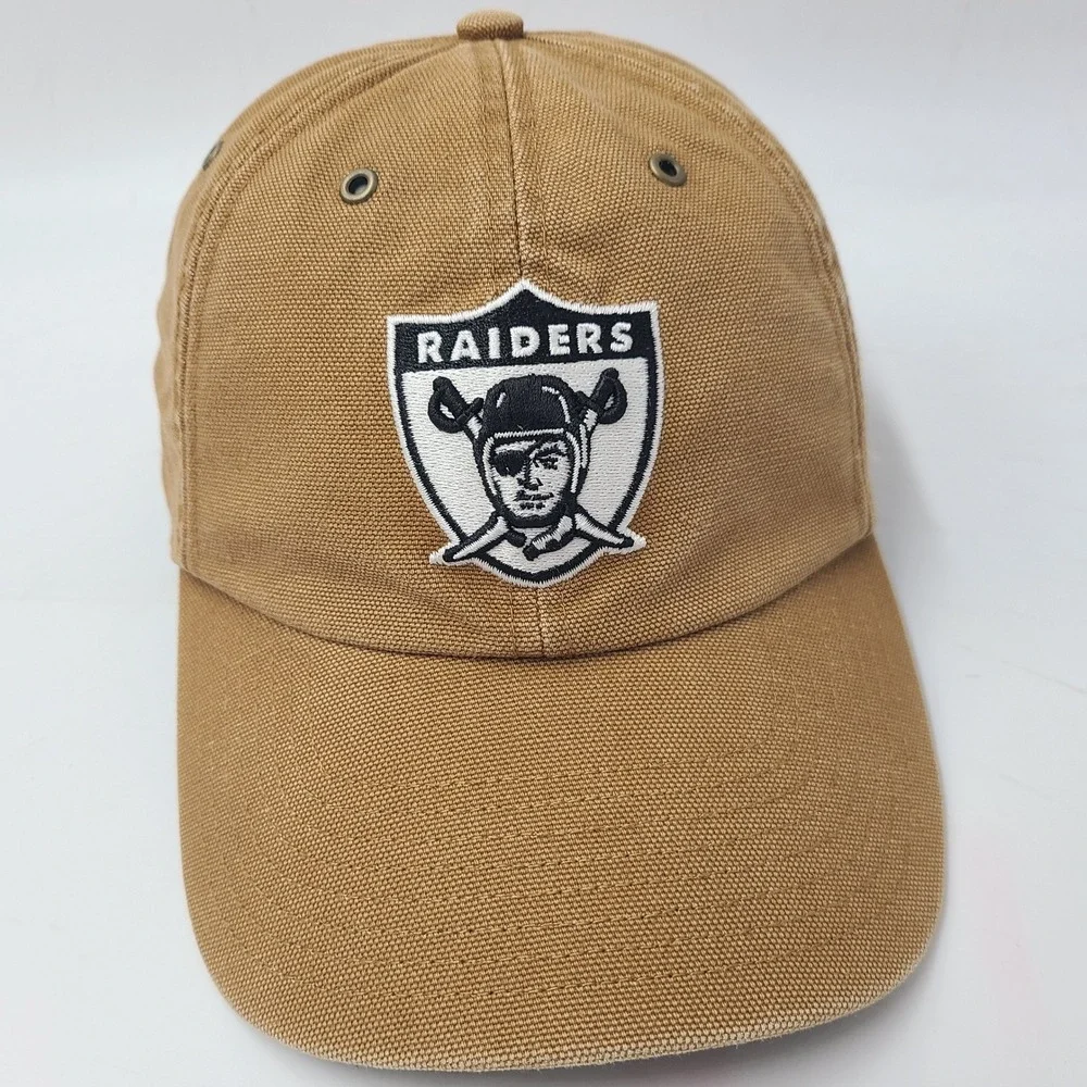 Las Vegas Raiders Hat Strapback Carhartt 47 Brand Brown NFL Oakland Canvas‎ Men